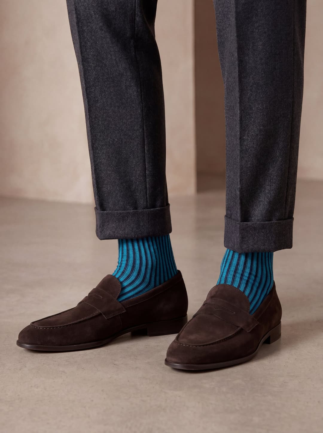 Long Ribbed Socks in 100% Egyptian Cotton