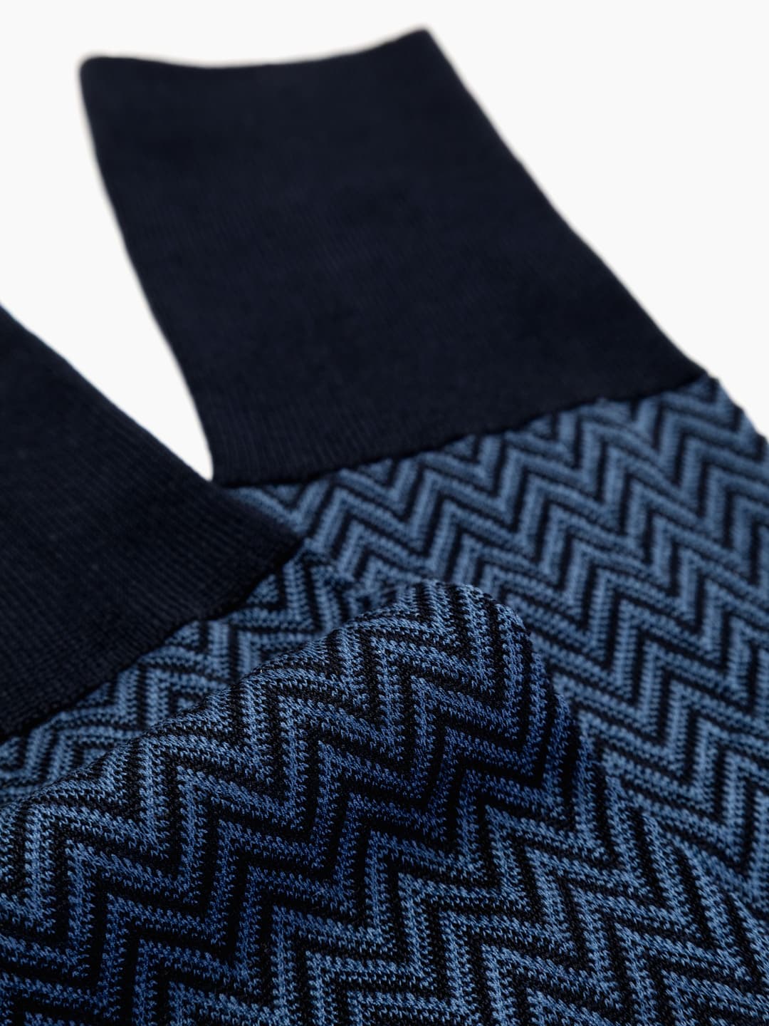 Long Cotton Socks with Chevron Pattern