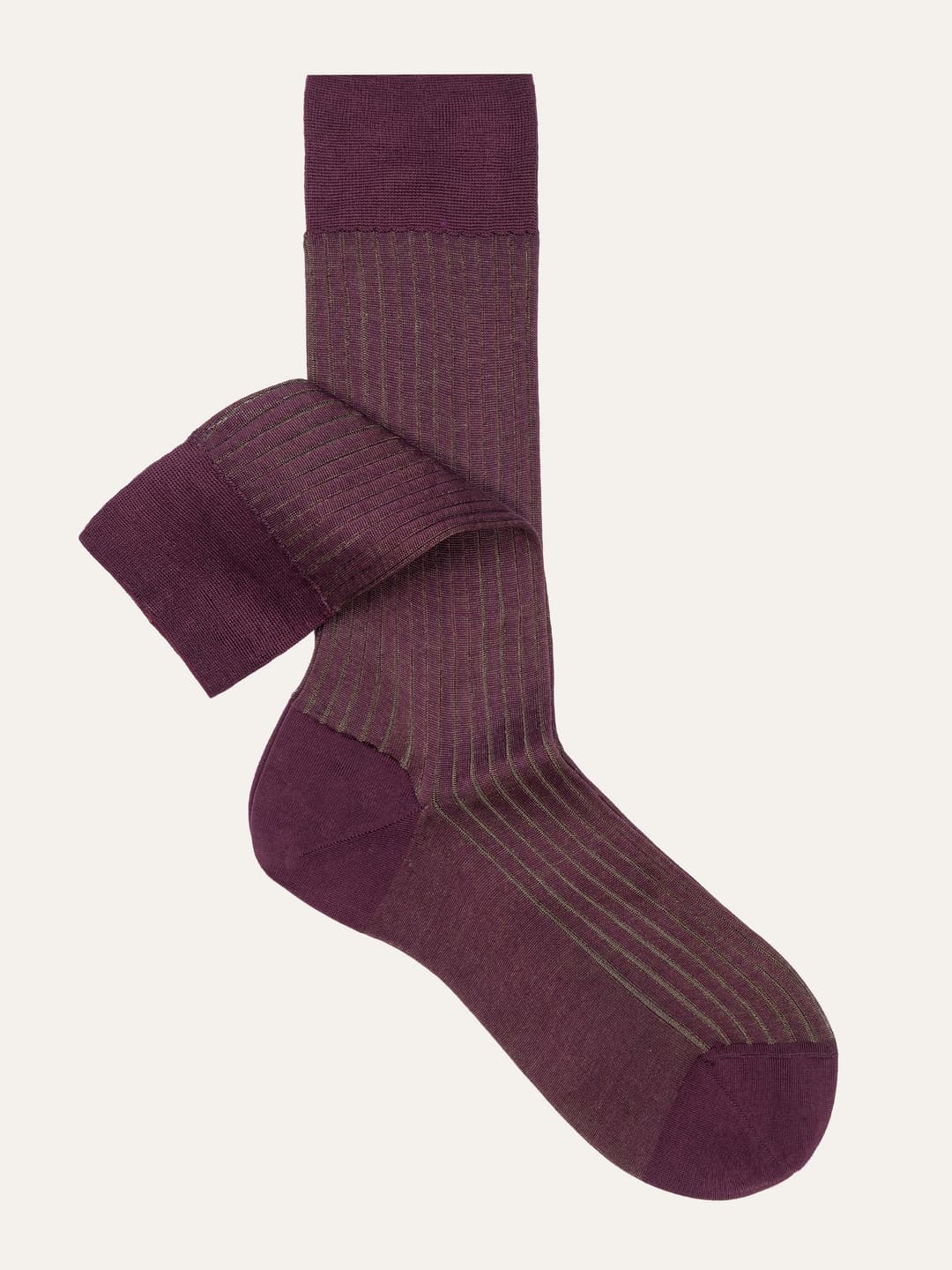 Classic ribbed two-tone Vanisè socks in 100% Lisle Cotton