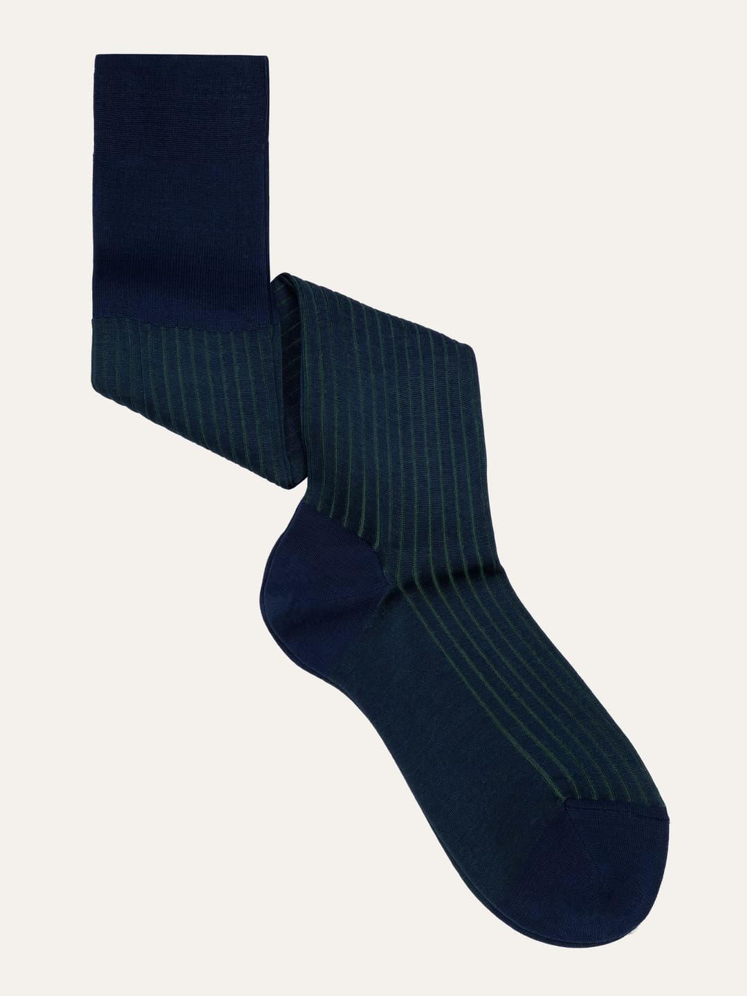 Classic ribbed long socks with two-tone Vanisé in 100% Lisle Cotton