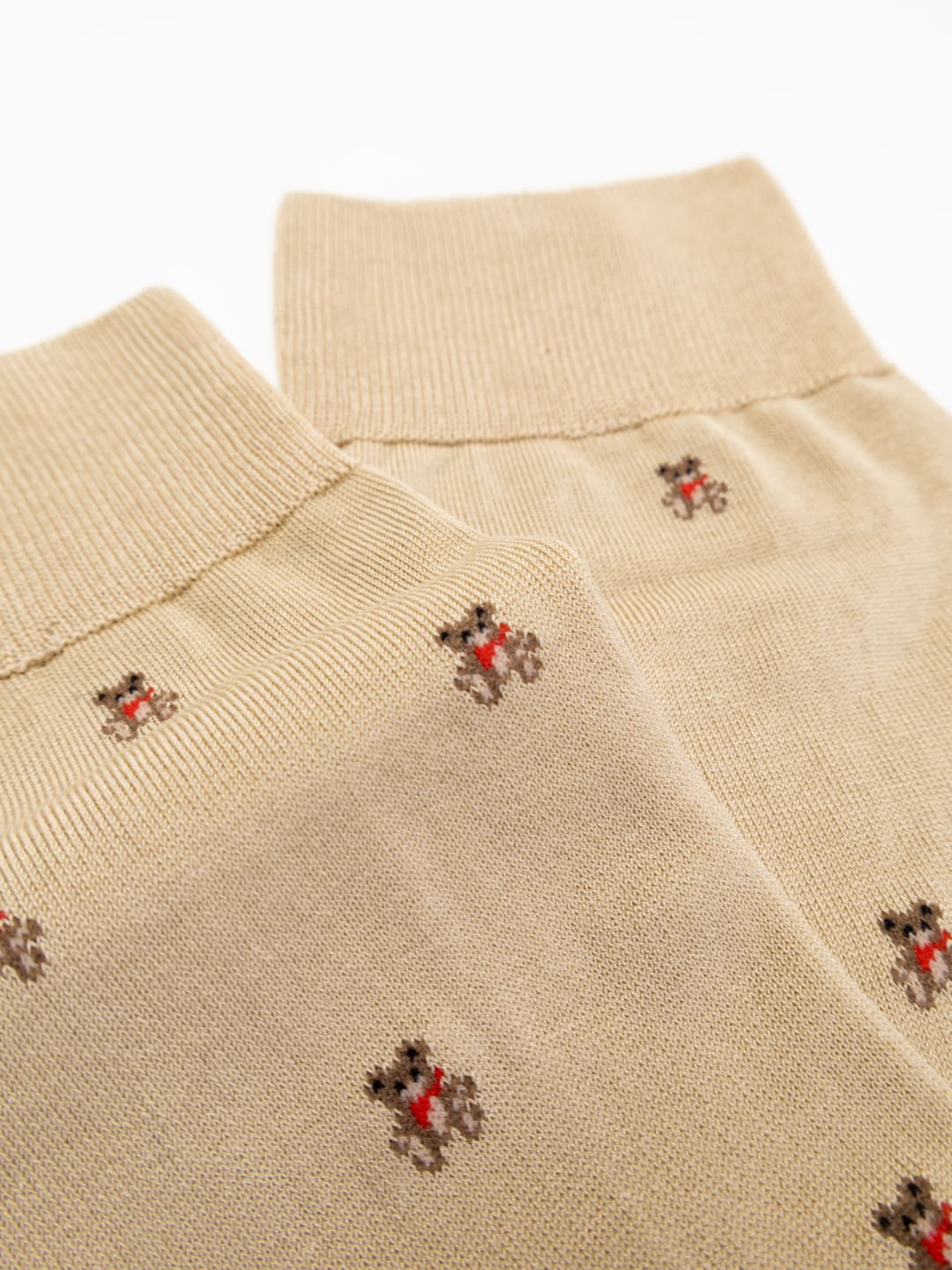 Short Fantasy Socks with Teddy Bear Pattern