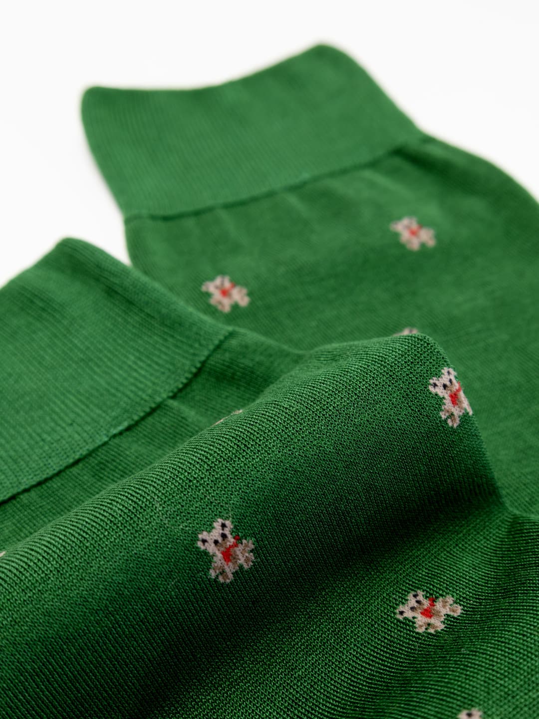Long Cotton Socks with Teddy Bear Pattern