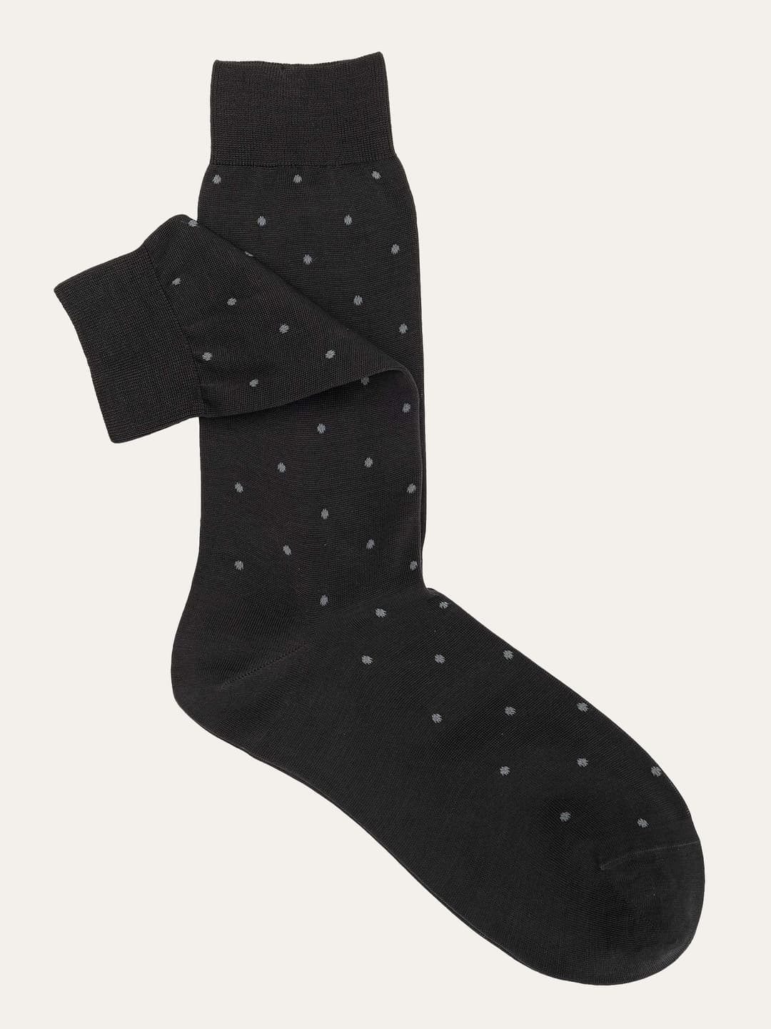 Fine Cotton Short Socks with Elegant Polka Dot Pattern