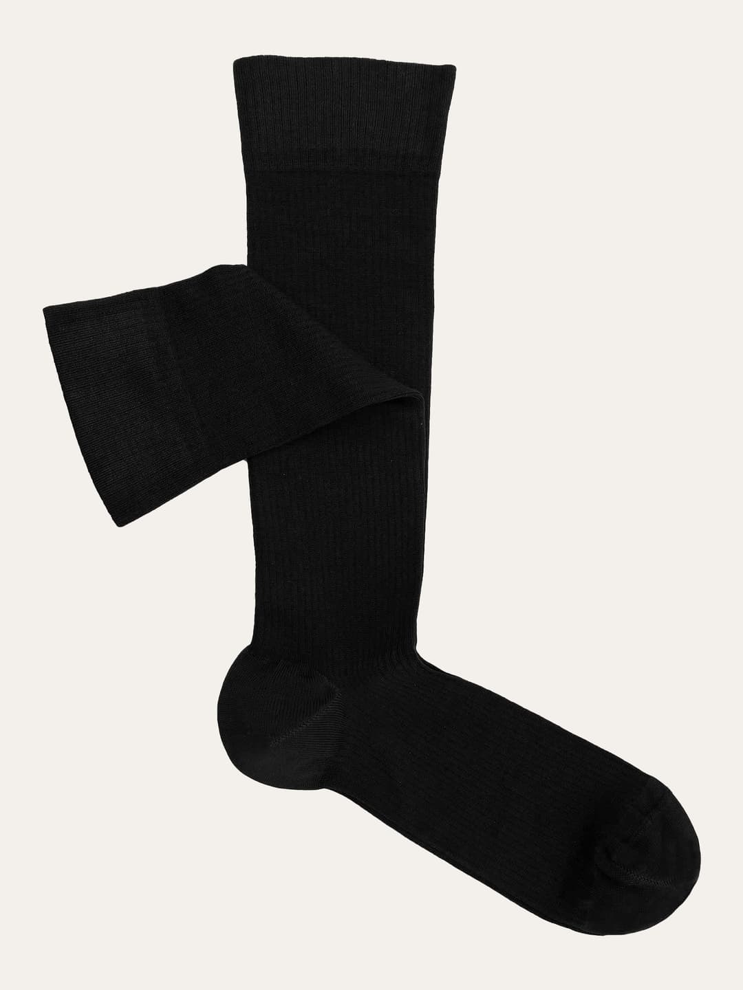 Cotton Ribbed Long Travel Socks with Graduated Compression