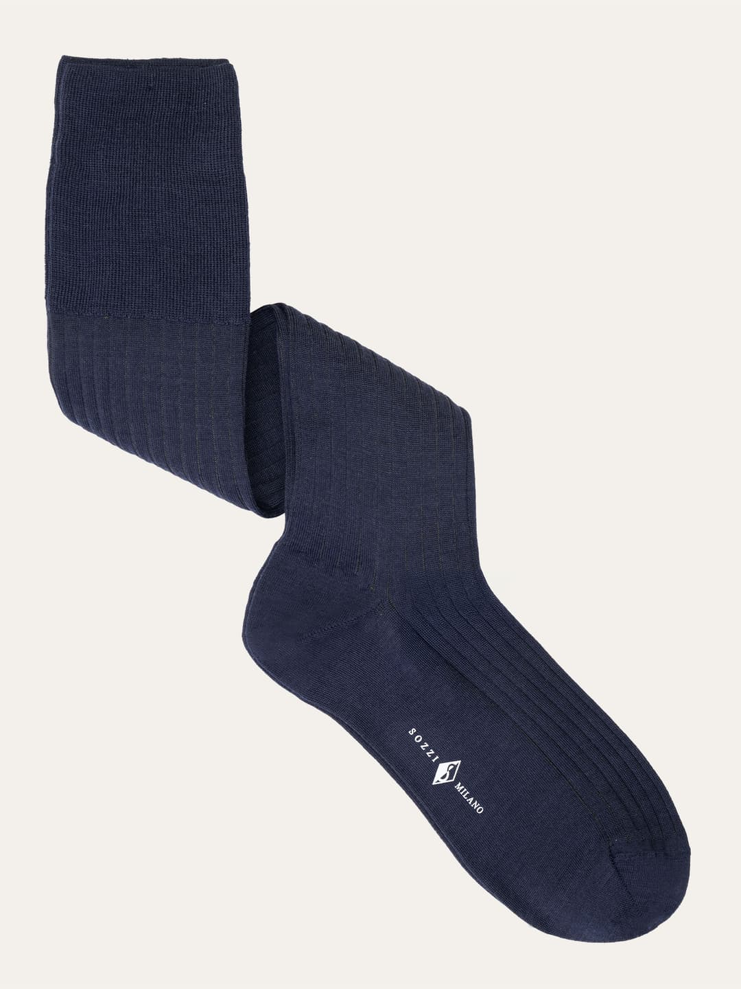 Fine wool Vanisè ribbed long socks