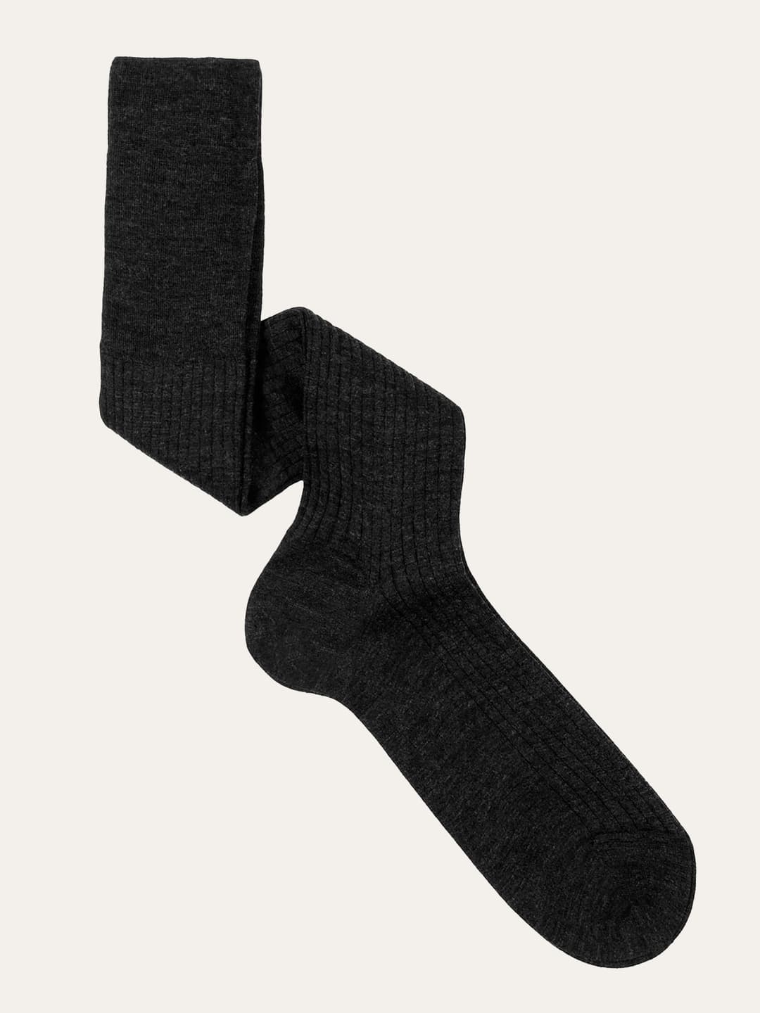 Classic ribbed long socks in merino wool