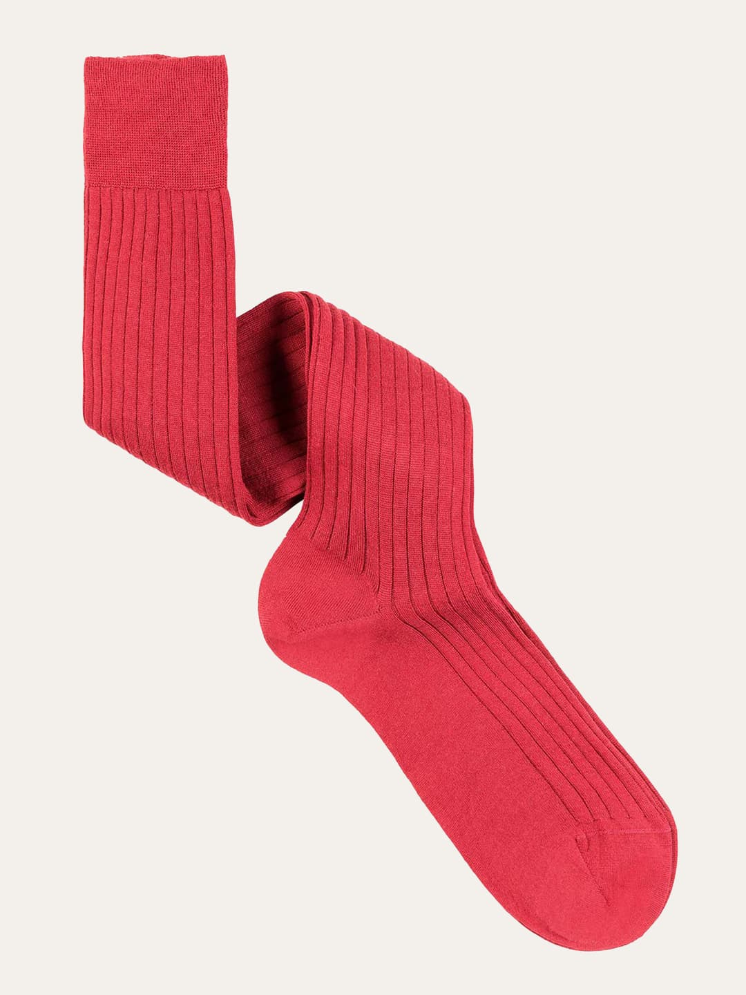 Ribbed Solid Color Merino Wool Long Socks