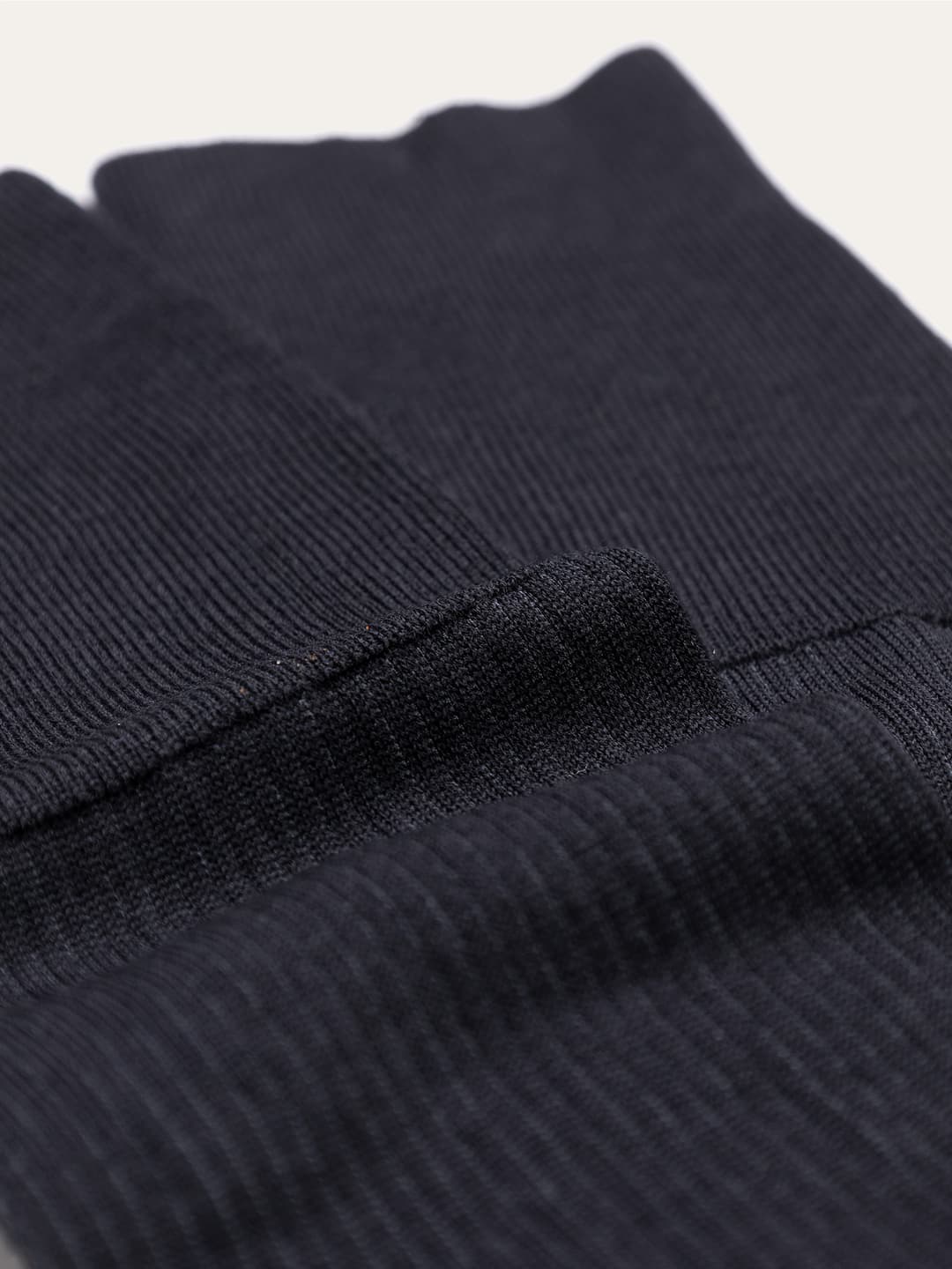 Fine rib Long Socks in Wool Blend