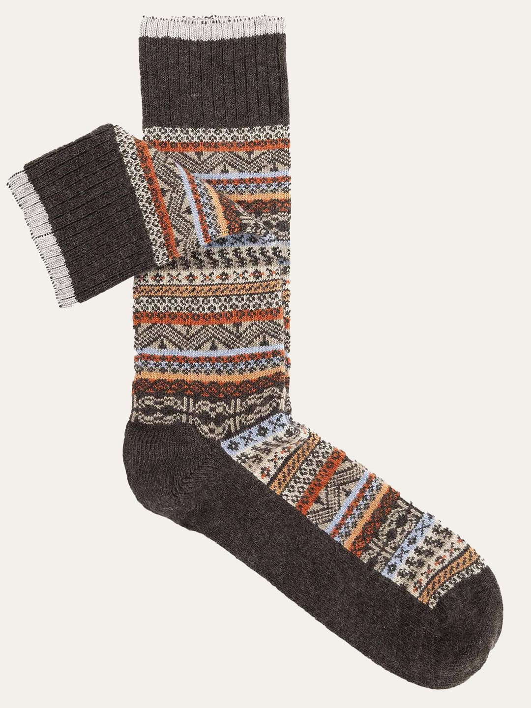 Norwegian pattern short socks in Cashmere blend