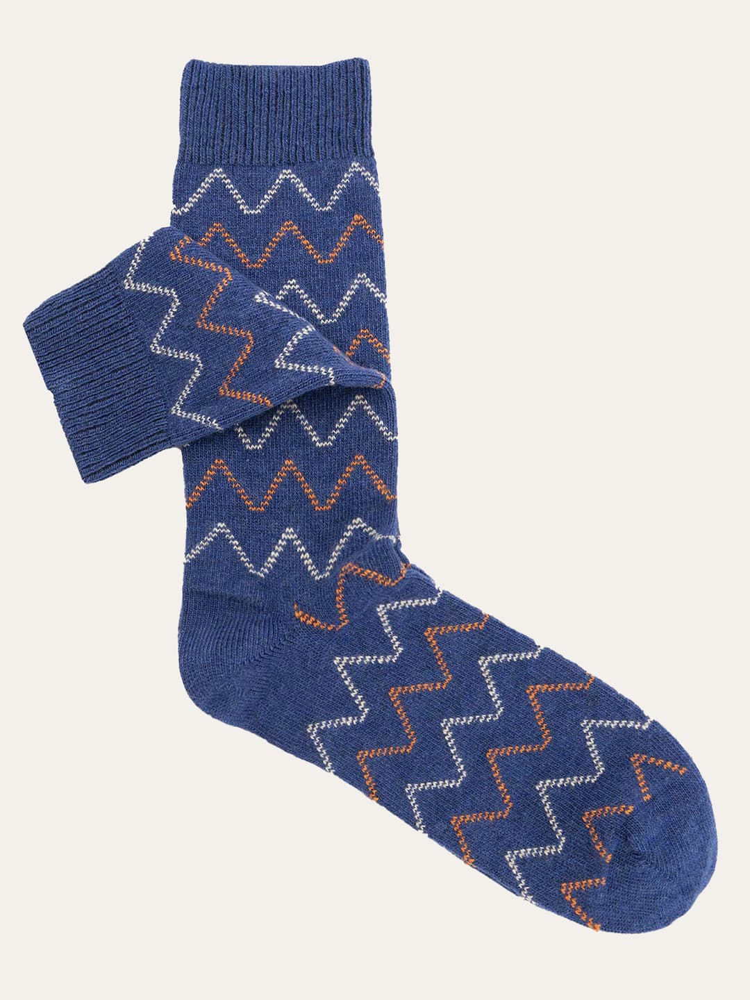 Geometric pattern short socks in Cashmere blend