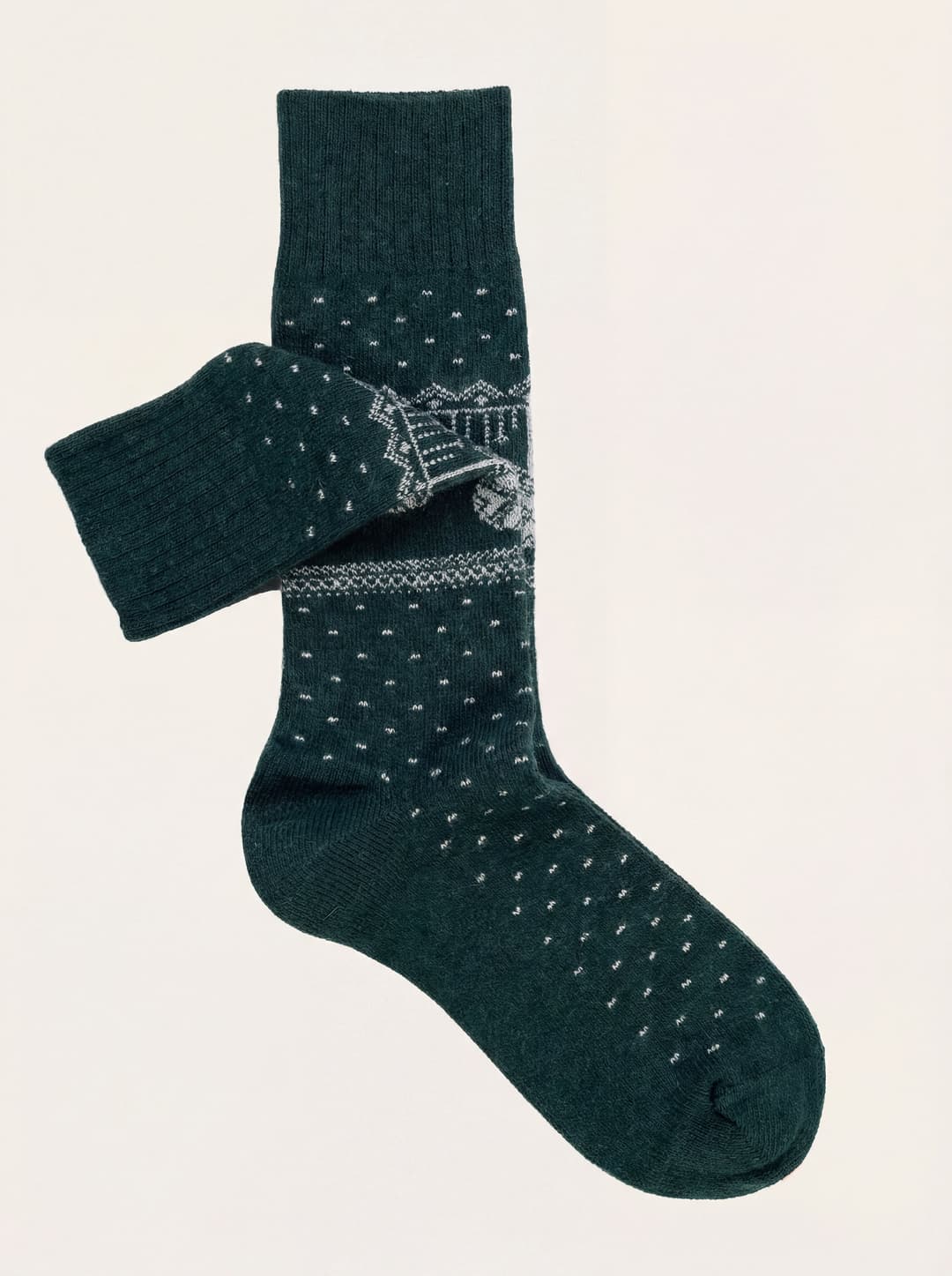 Short Christmas Pattern Socks in Cashmere Blend