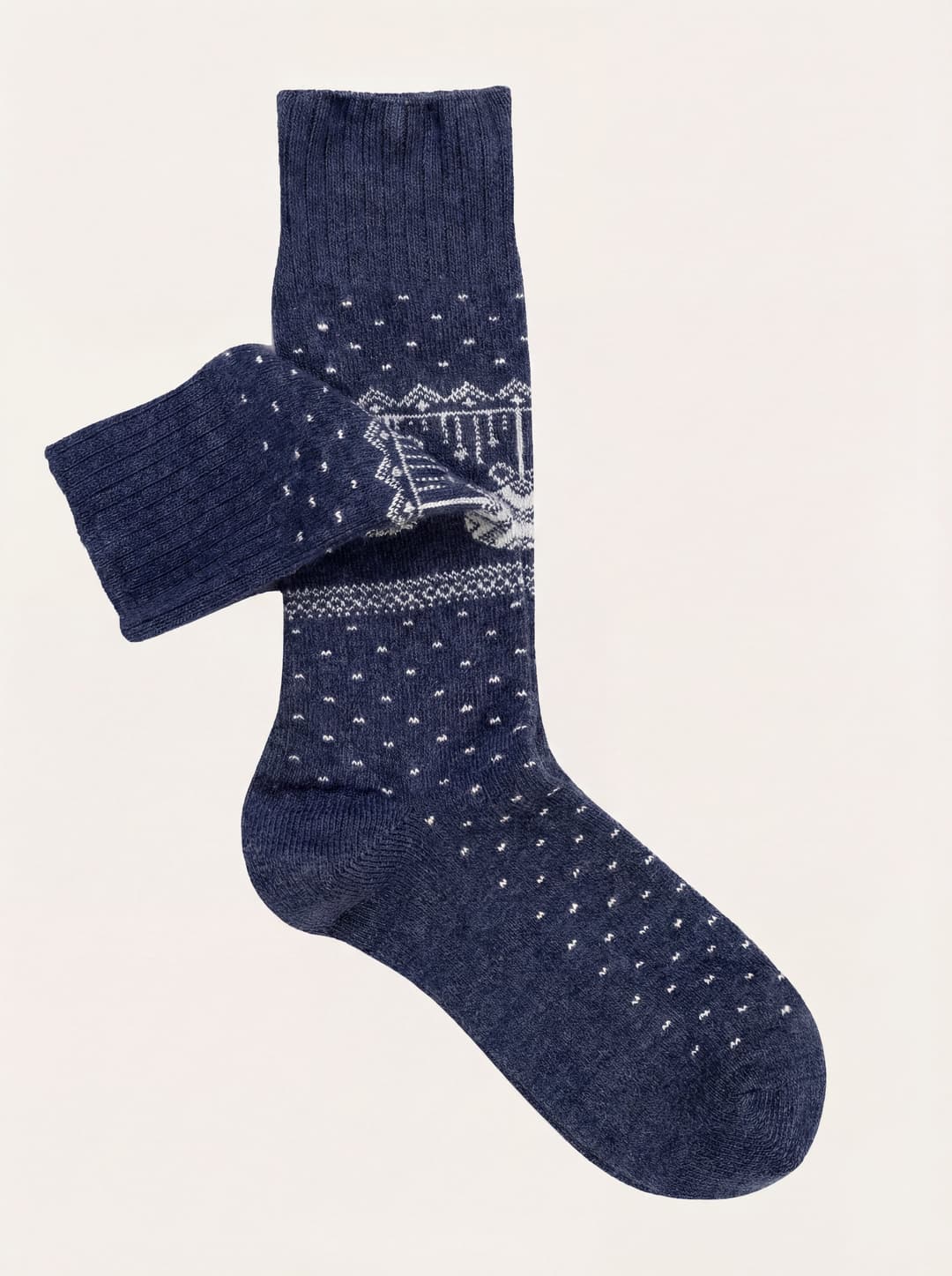 Short Christmas Pattern Socks in Cashmere Blend