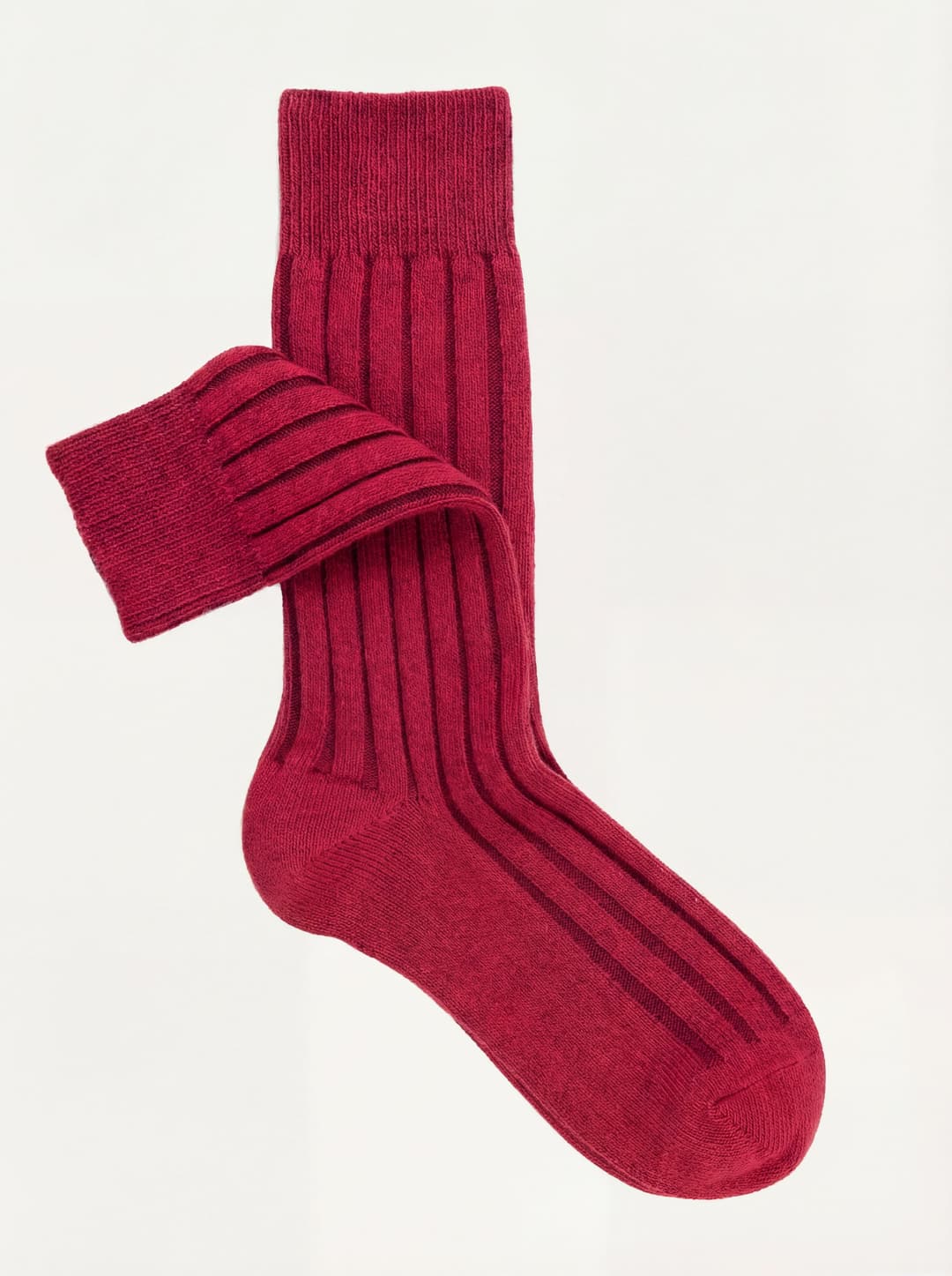 Short ribbed color block socks in Cashmere blend