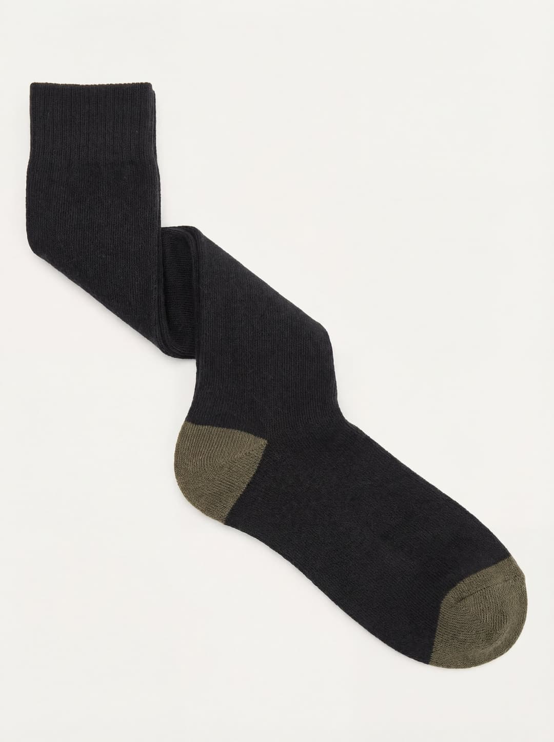 Long Solid-Color Socks with Contrast toe in Cashmere Blend