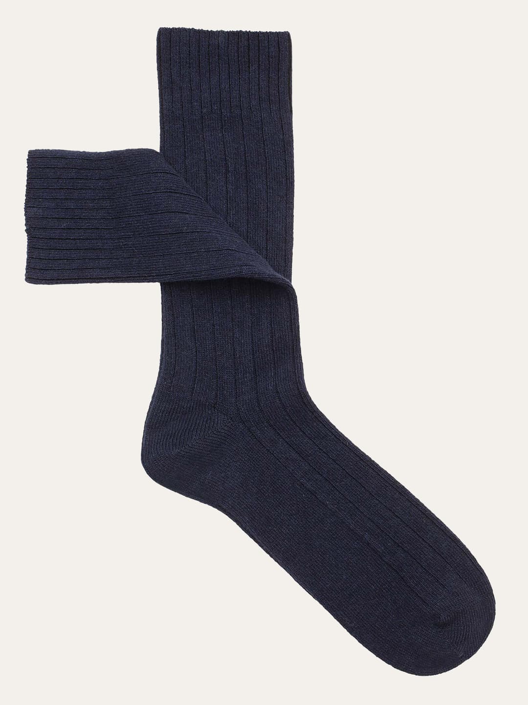 Wide Rib Short Socks in Cashmere Blend