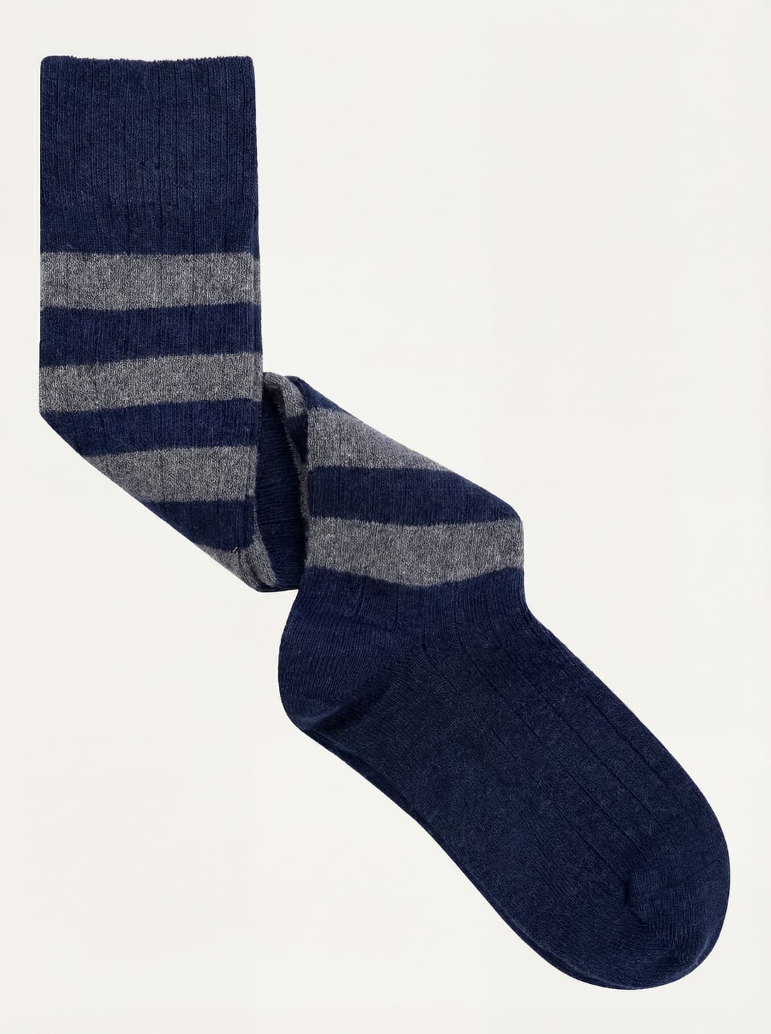 Gift box 3 Pairs Long Patterned Socks in Cashmere Blend - Blue