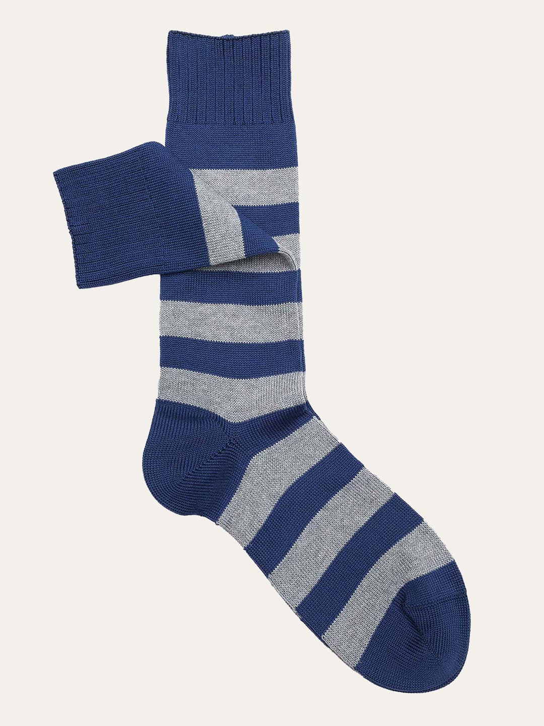 Bicolor striped short socks in fine cotton