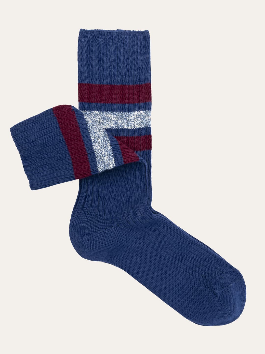 Boston Ribbed Socks with Stripes - Sporty Cotton Style