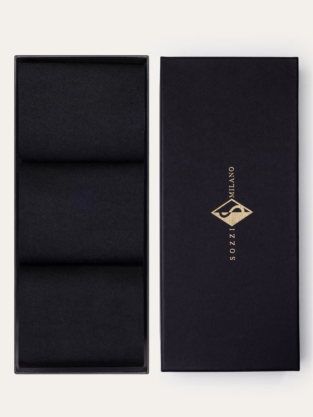 Gift box 3 pairs of Plain Wool Socks - Black