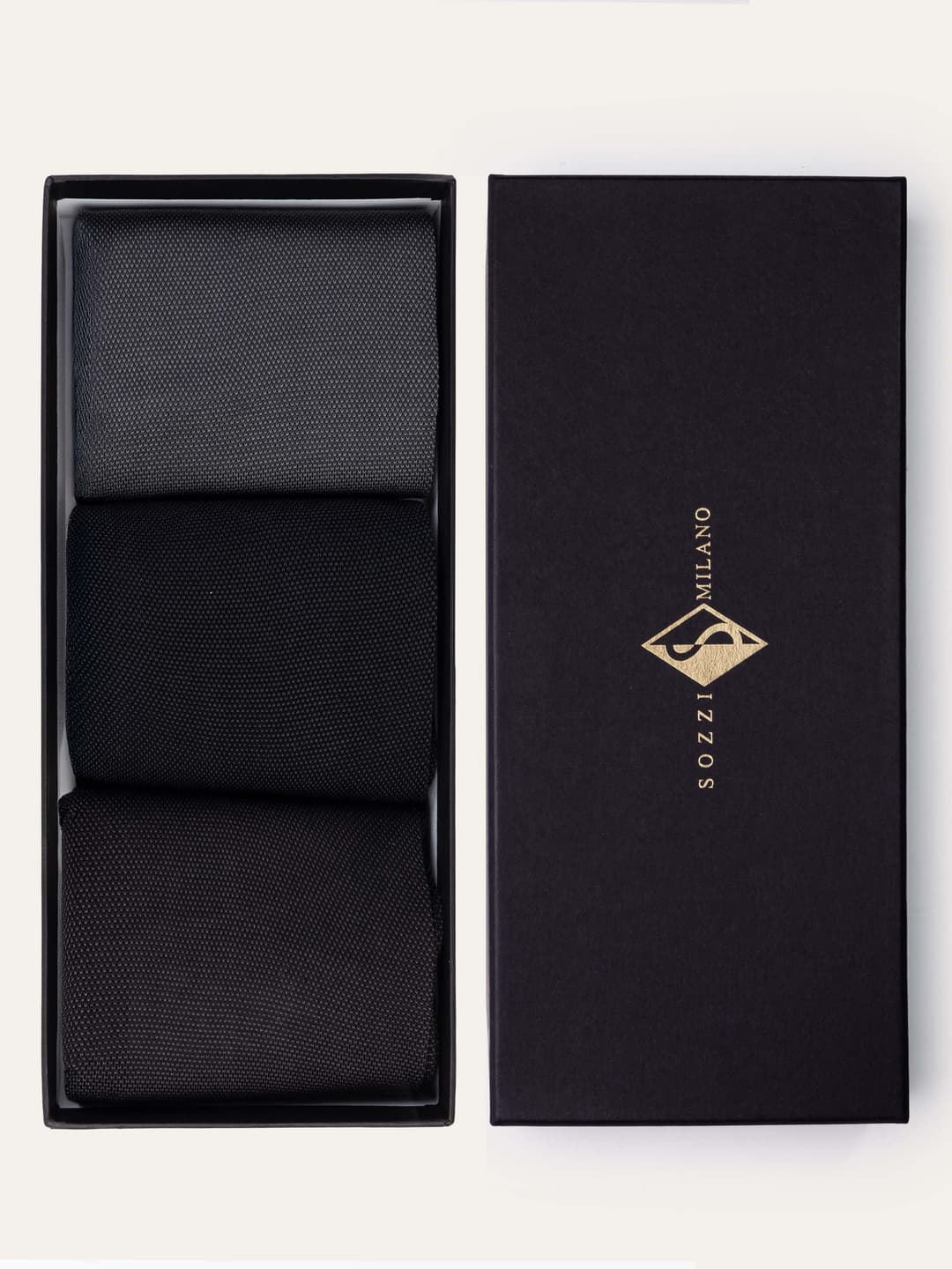 Gift box of 3 Pairs of Rice Grain Pattern Socks in sea Island Cotton