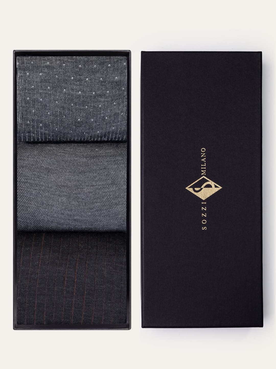 Gift box with 3 Pairs of Patterned Wool Long Socks