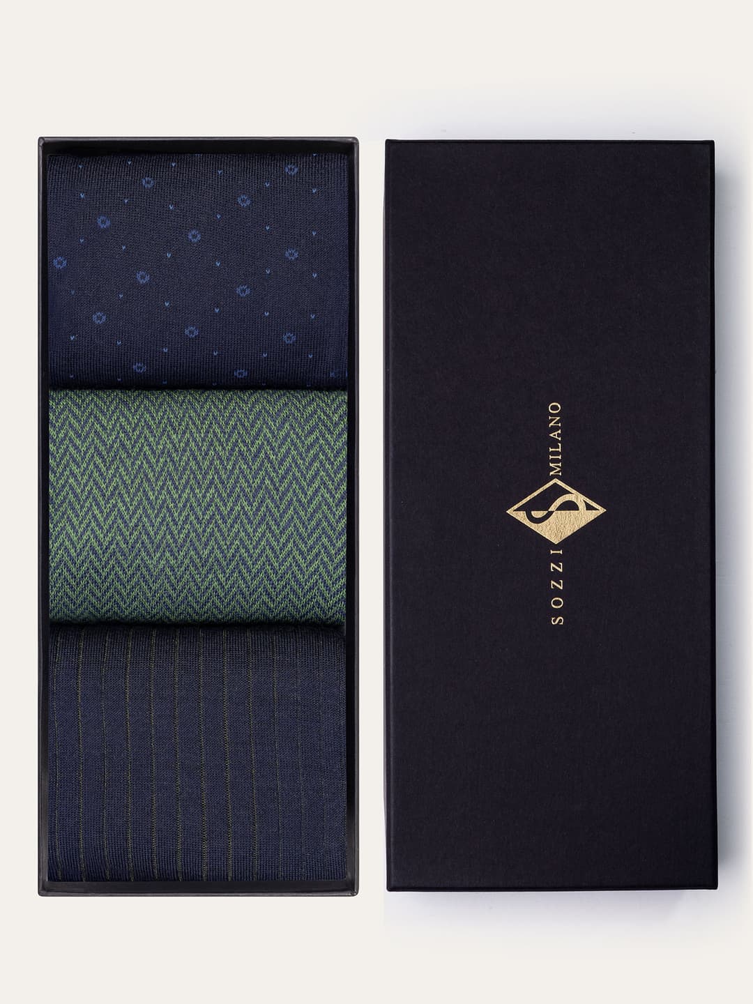 Gift box with 3 Pairs of Fancy Wool Socks