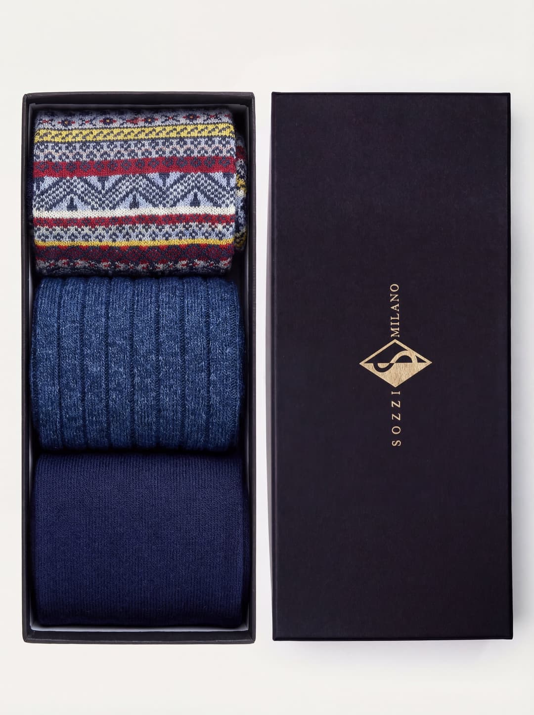 Gift box 3 Pairs Short Socks Patterns in Cashmere Blend