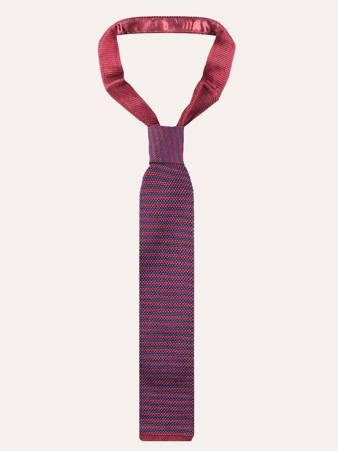 Men's Silk Tie with Bicolor Double Stripe Pattern