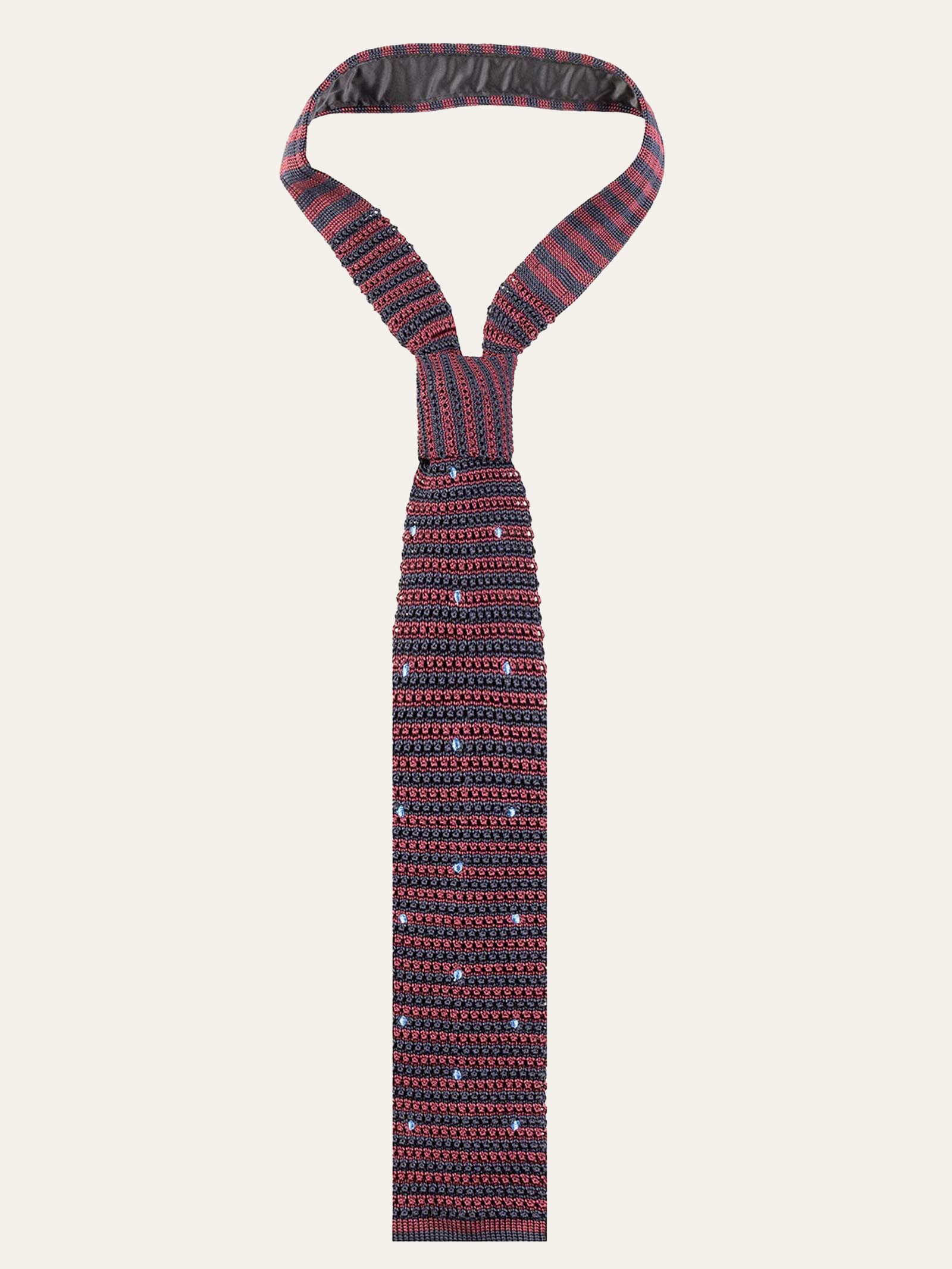 Cravatta Uomo in Seta fantasia Righe e Pois