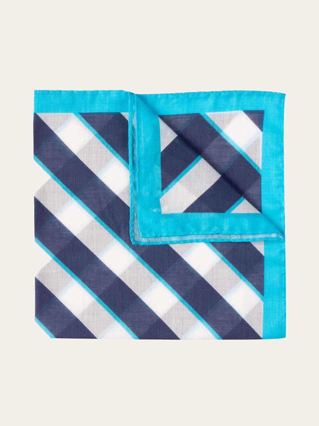 Diagonal striped cotton pocket square