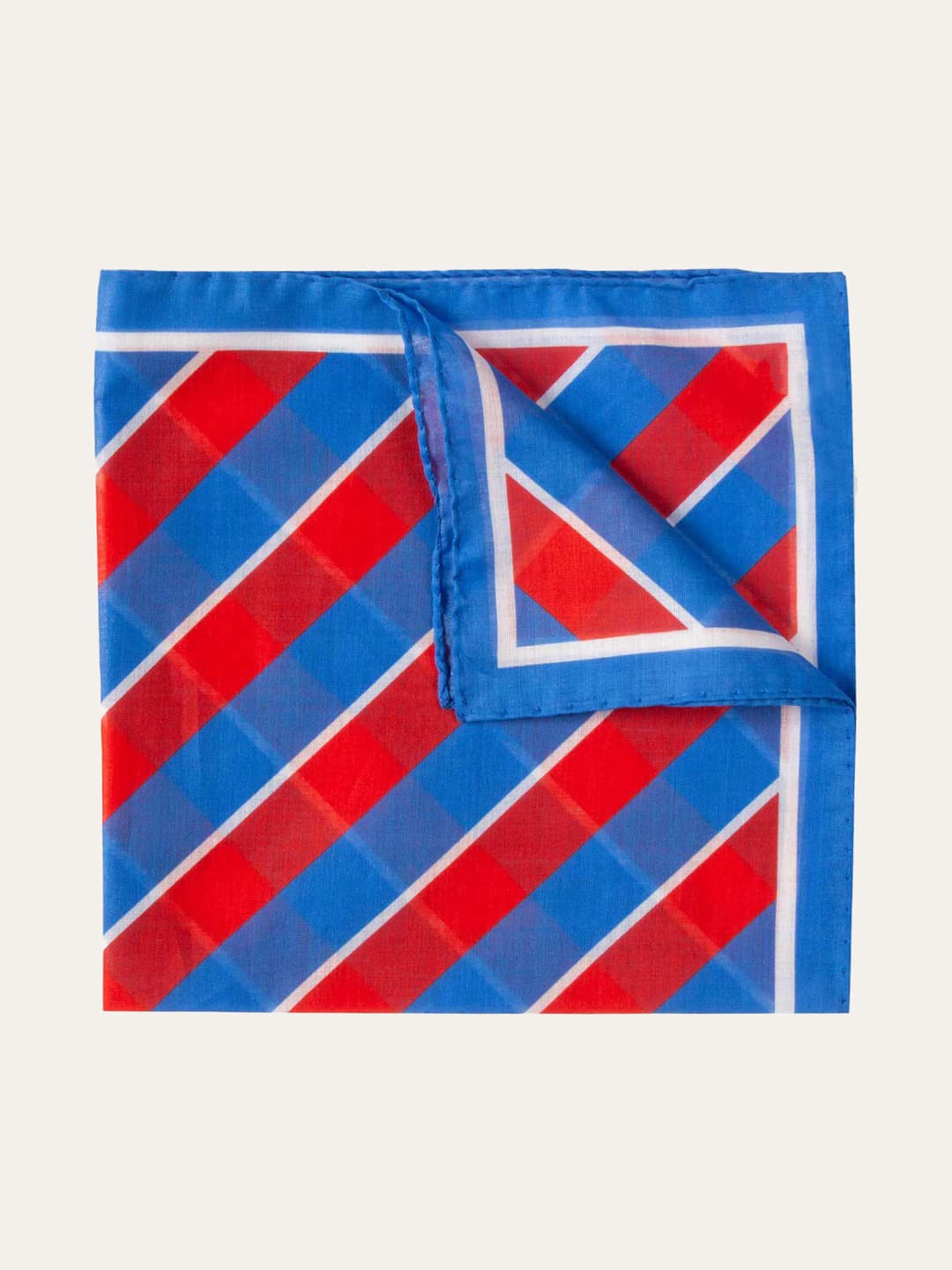 Diagonal striped cotton pocket square