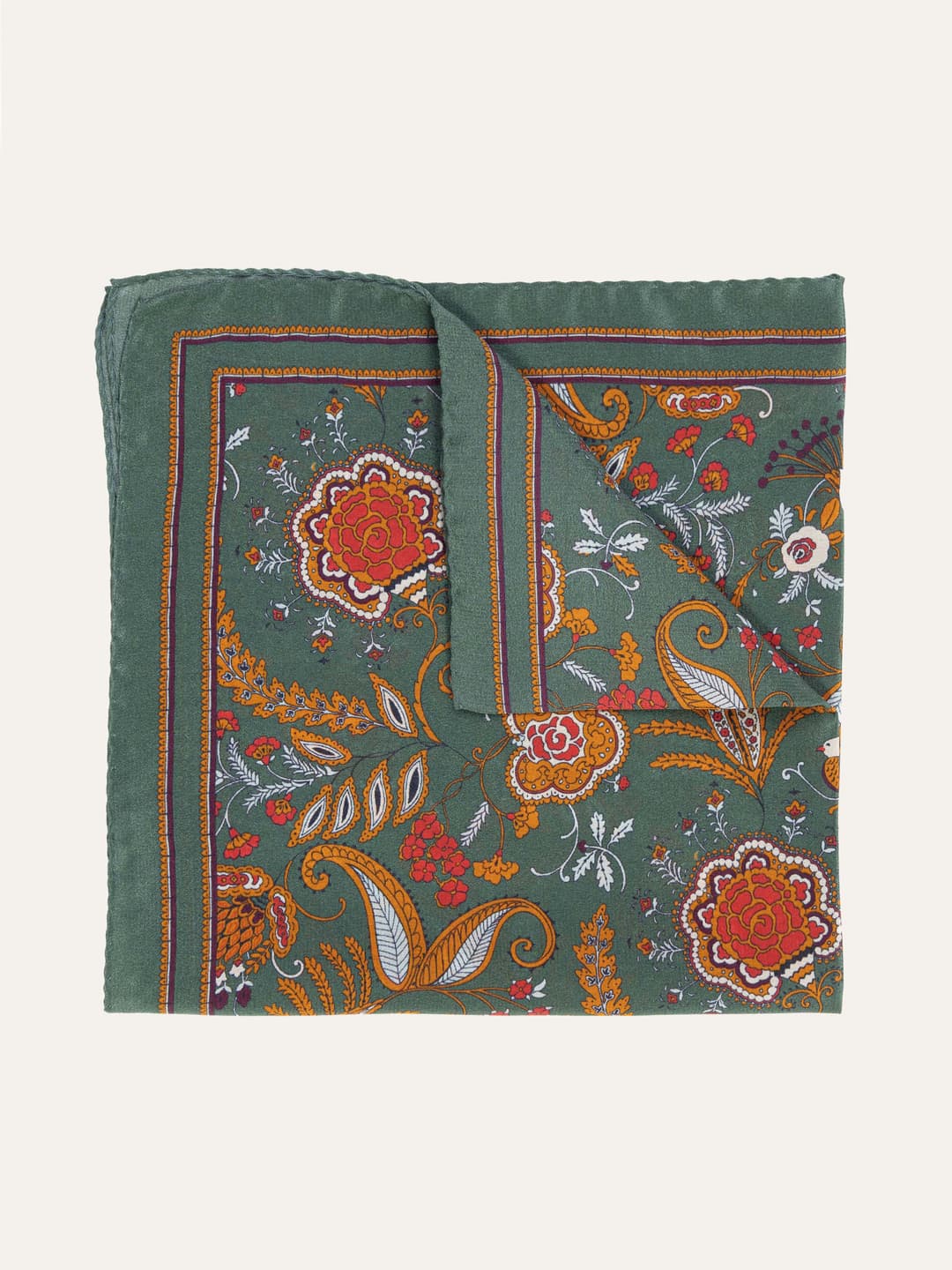 Floral Pattern Silk Pocket Square