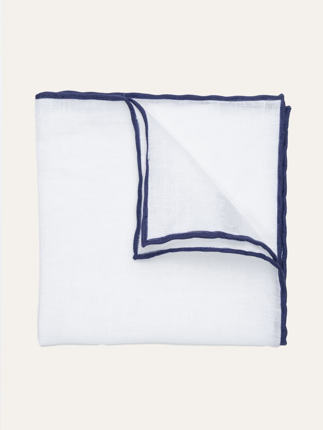 Solid Linen Pocket Square with Colored Border